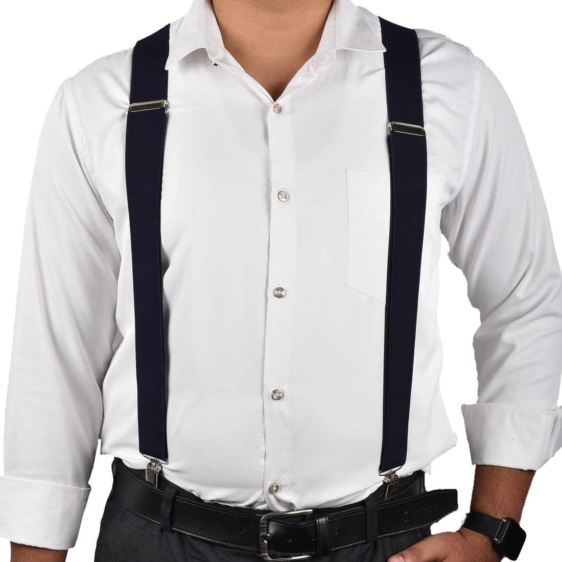 Adjustable Suspenders for Men & Women X-Back Elastic Braces with Strong Clips, Classic Style for Any Occasion
