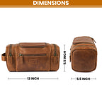 Leather Village Handmade Tan Leather Shaving Kit Bag for Men