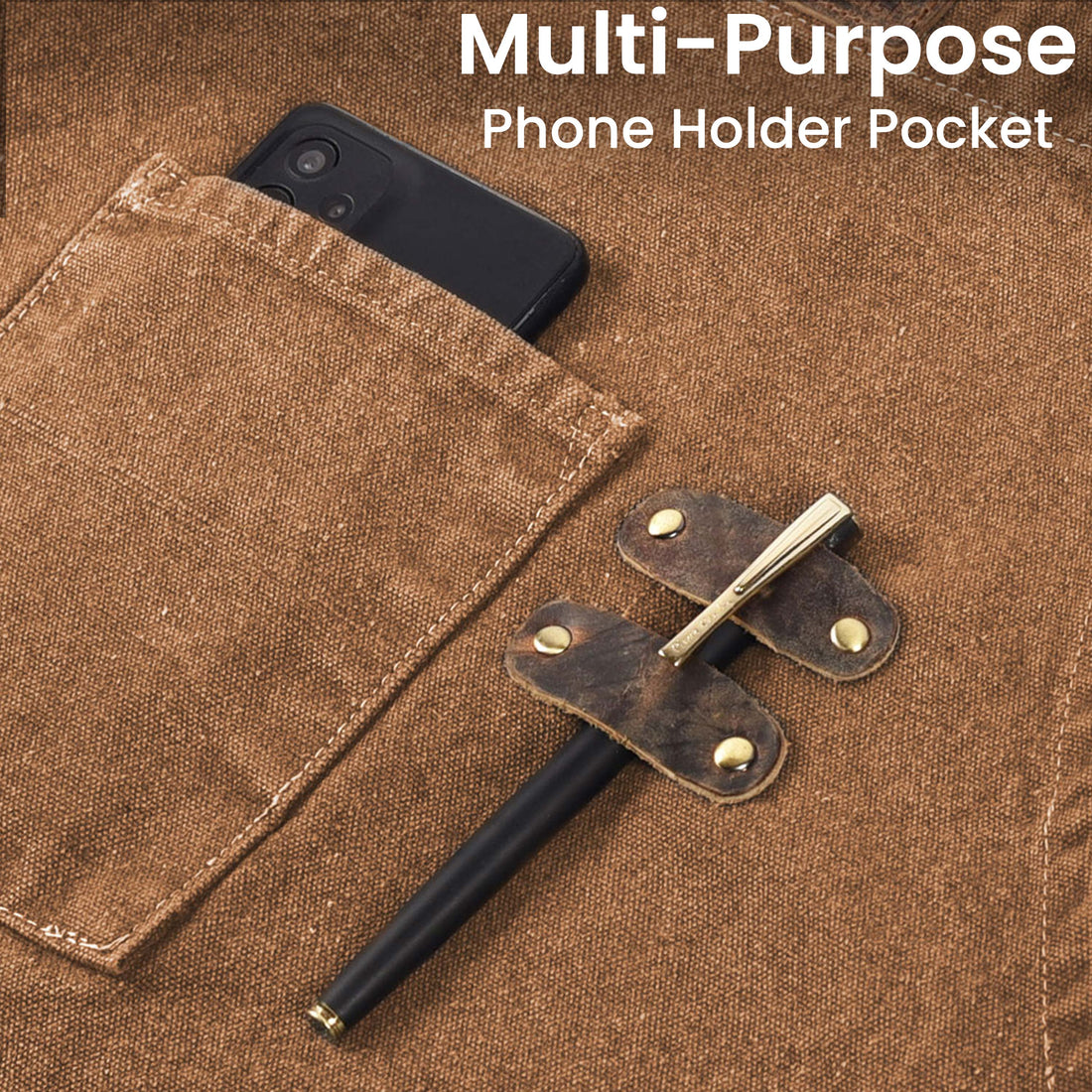 Chef Aprons for Men Women with Large Pockets, Cotton Canvas Cross Back Adjustable Work Apron, Size M to XXL