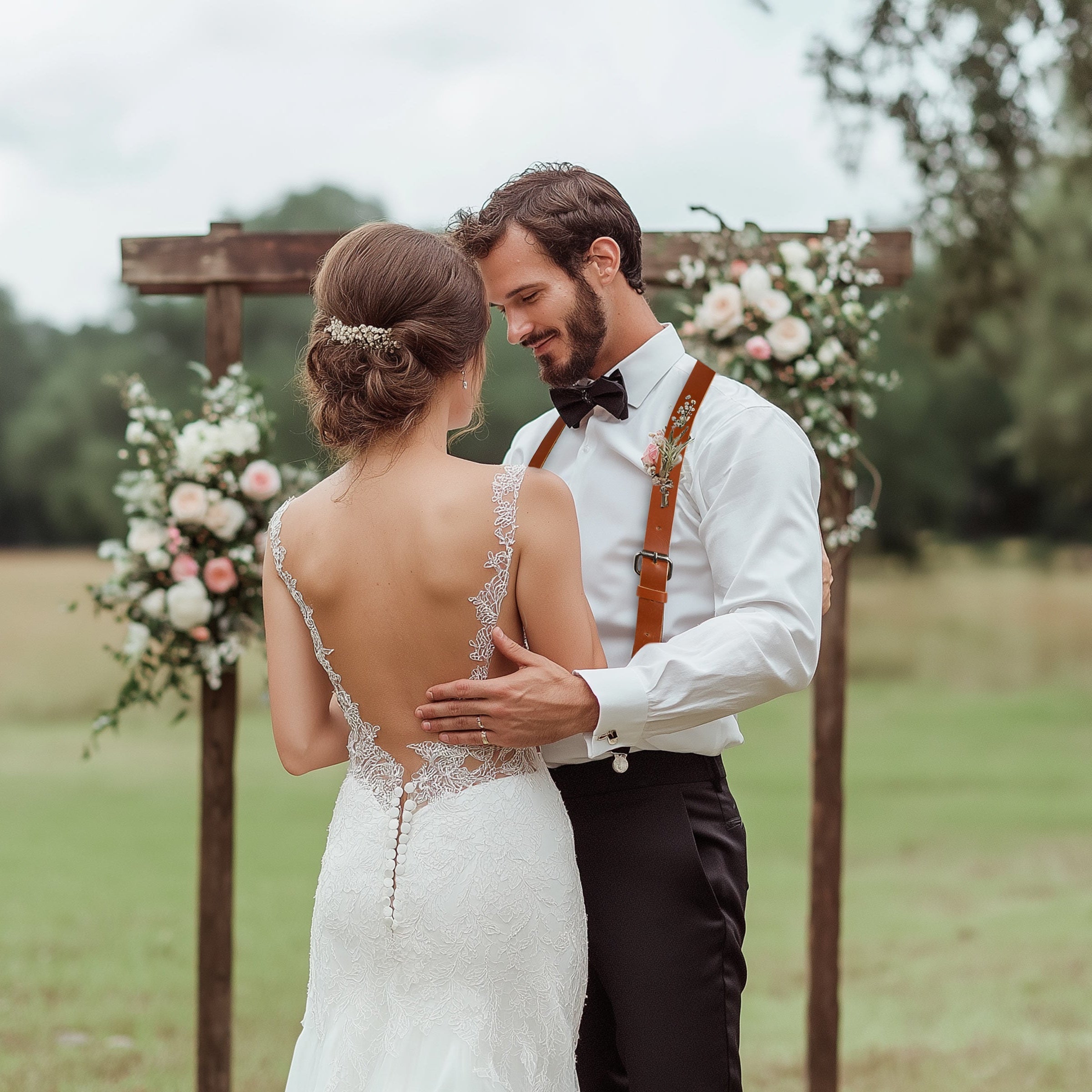 Leather Suspenders for Men & Women Adjustable Y-Back Braces with Snaps Vintage Classic Style for Any Occasion Leather Village