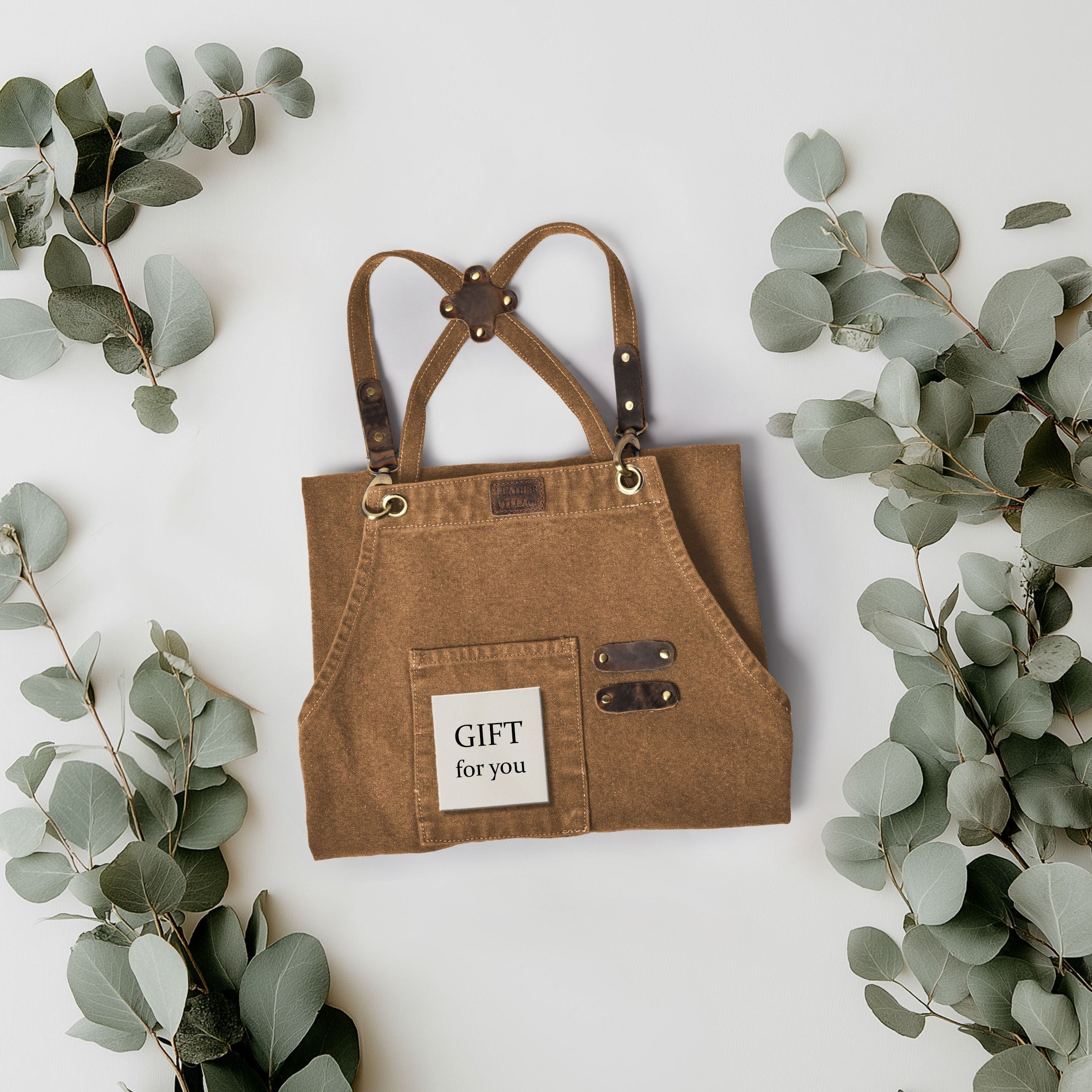 Chef Aprons for Men Women with Large Pockets, Cotton Canvas Cross Back Adjustable Work Apron, Size M to XXL