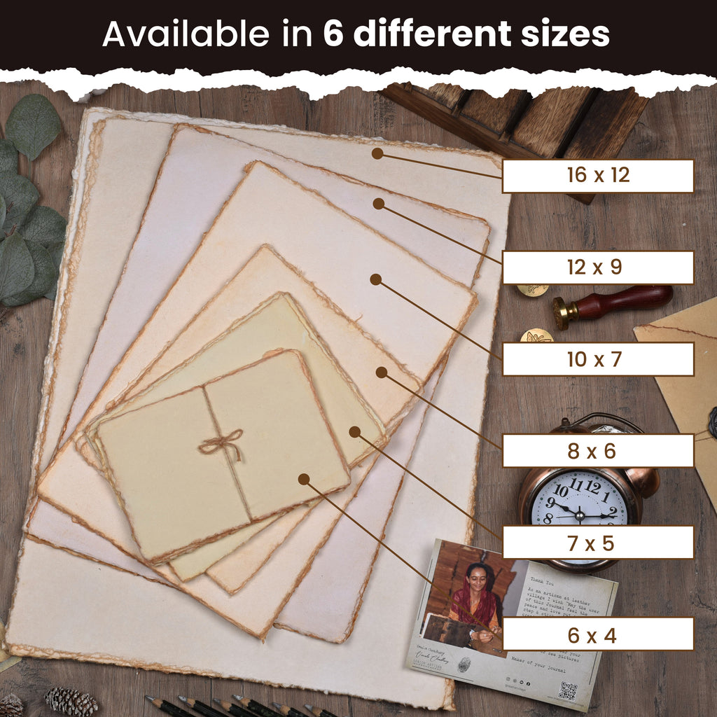 Handmade Watercolor Paper - Vintage Toned
