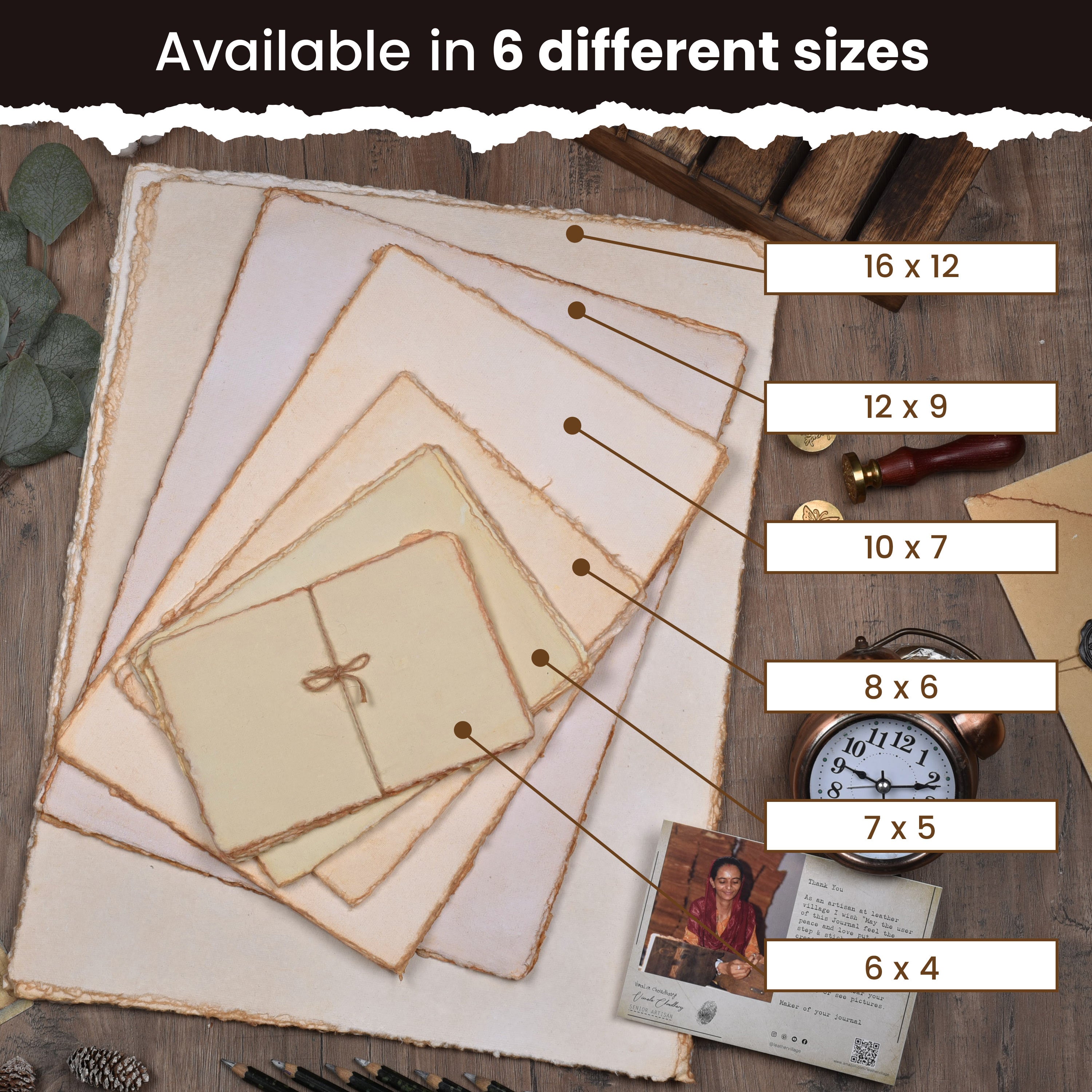 Handmade Watercolor Paper - Vintage Toned