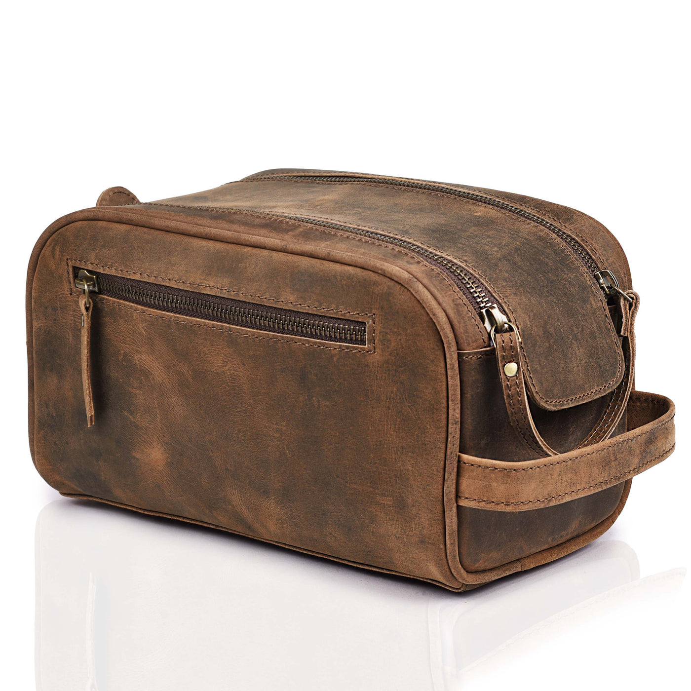 Leather Toiletry Bag for Men, Travel Essentials Shaving Dopp Kit