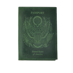 Leather Village green genuine leather passport cover slim wallet