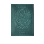 Leather Village green genuine leather passport cover slim wallet