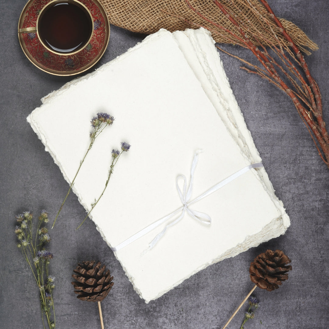 OFF-WHITE WATERCOLOR PAPER - 400 GSM - 25 SHEETS - THICK TEXTURED,ROUGH PAPER