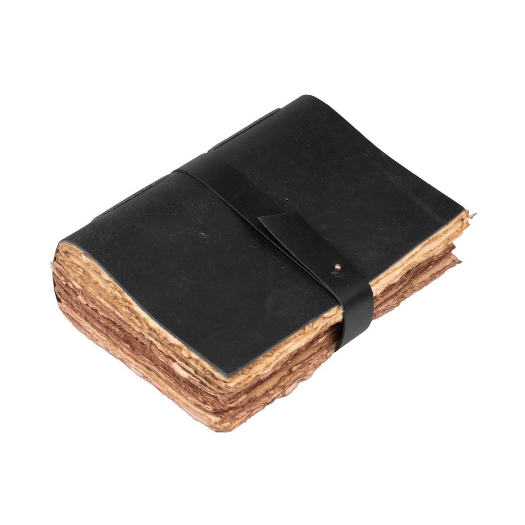 Leather Village black deckle edge notebook
