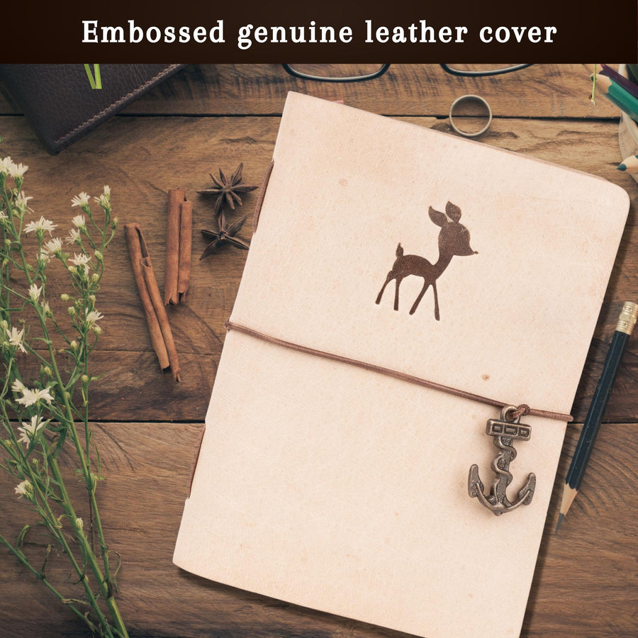 ANIMAL EMBOSSED- LEATHER COVER JOURNAL - 240 PAGES