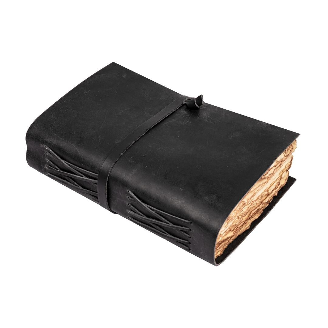 Leather Village black antique leather bound journal 