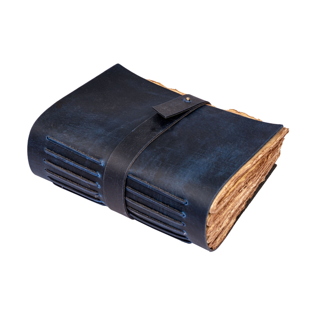 Leather Village blue deckle edge notebook