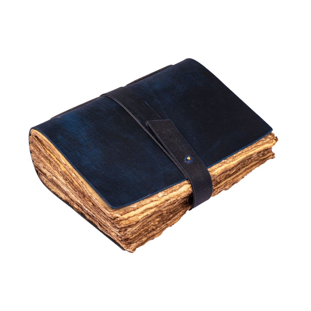Leather Village blue deckle edge journal