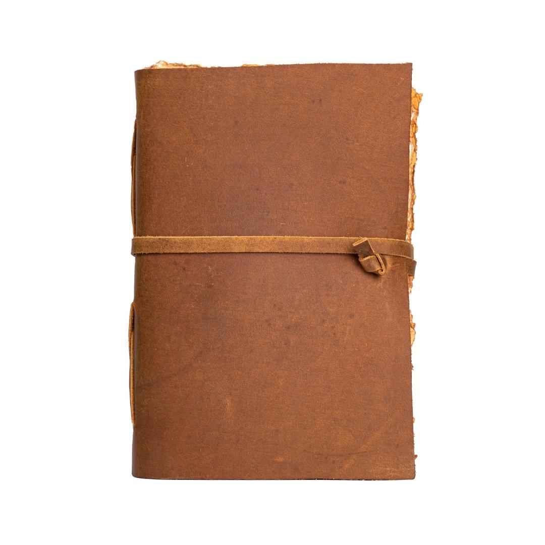 Leather Village brown antique handmade leather bound notebook