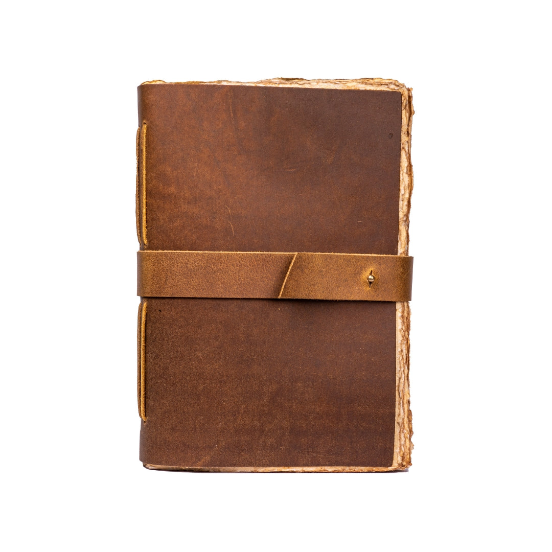 Leather Village handmade brown deckle edge journal 
