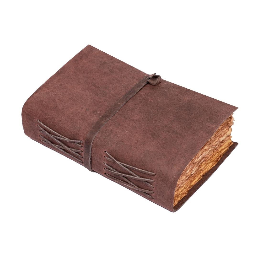 Leather Village fuchsia antique leather bound journal 