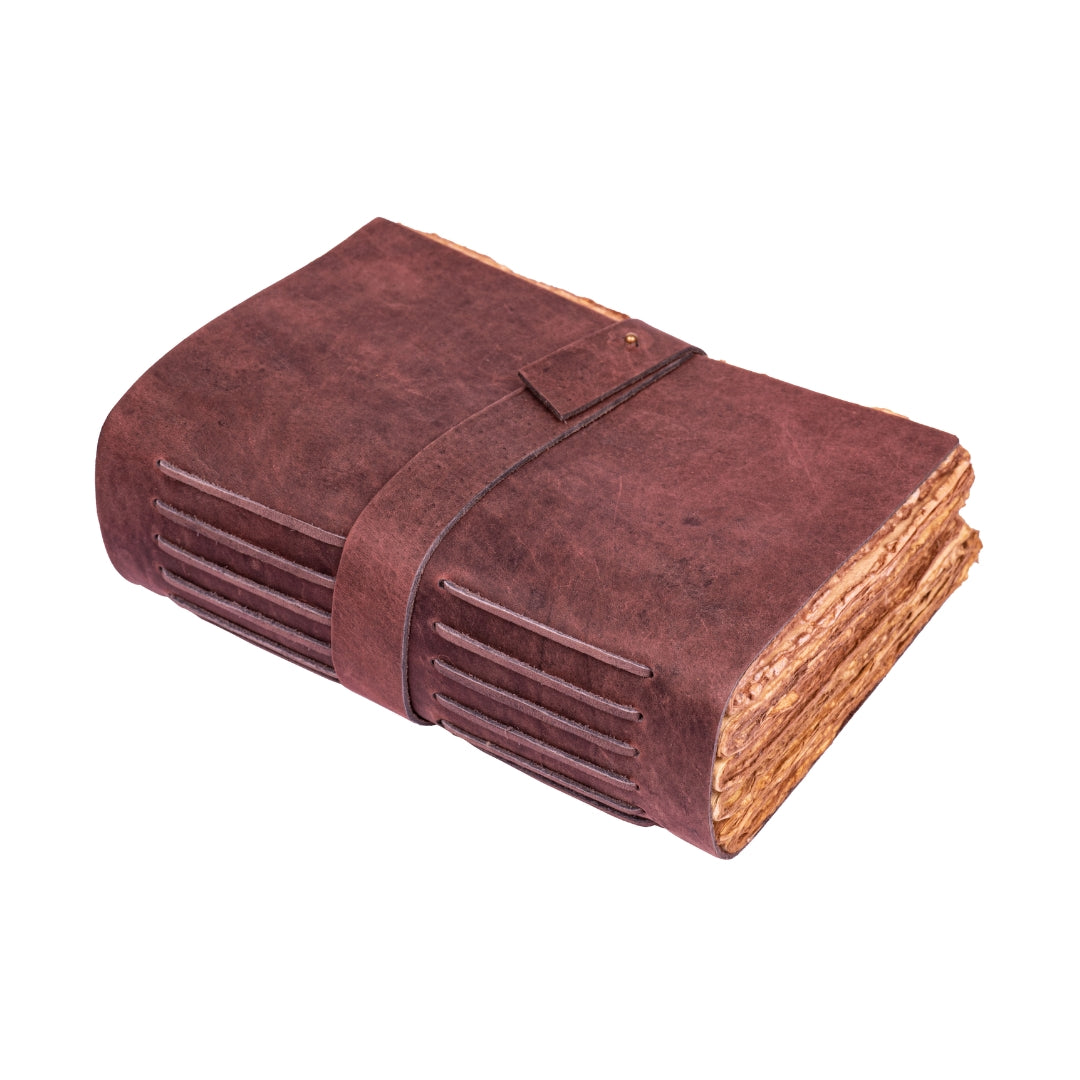 Leather Village fuchsia handmade deckle edge journal