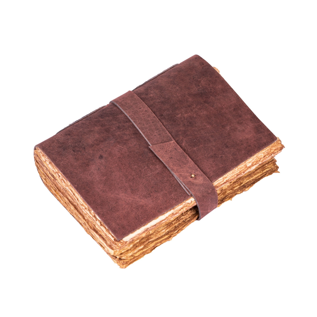 Leather Village fuchsia handmade deckle edge diary