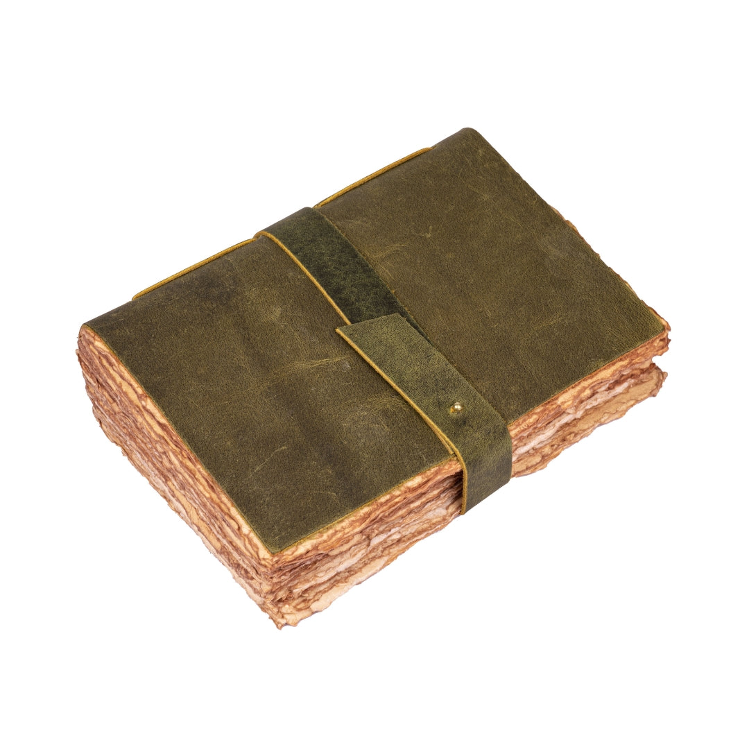 Leather Village green deckle edge diaries