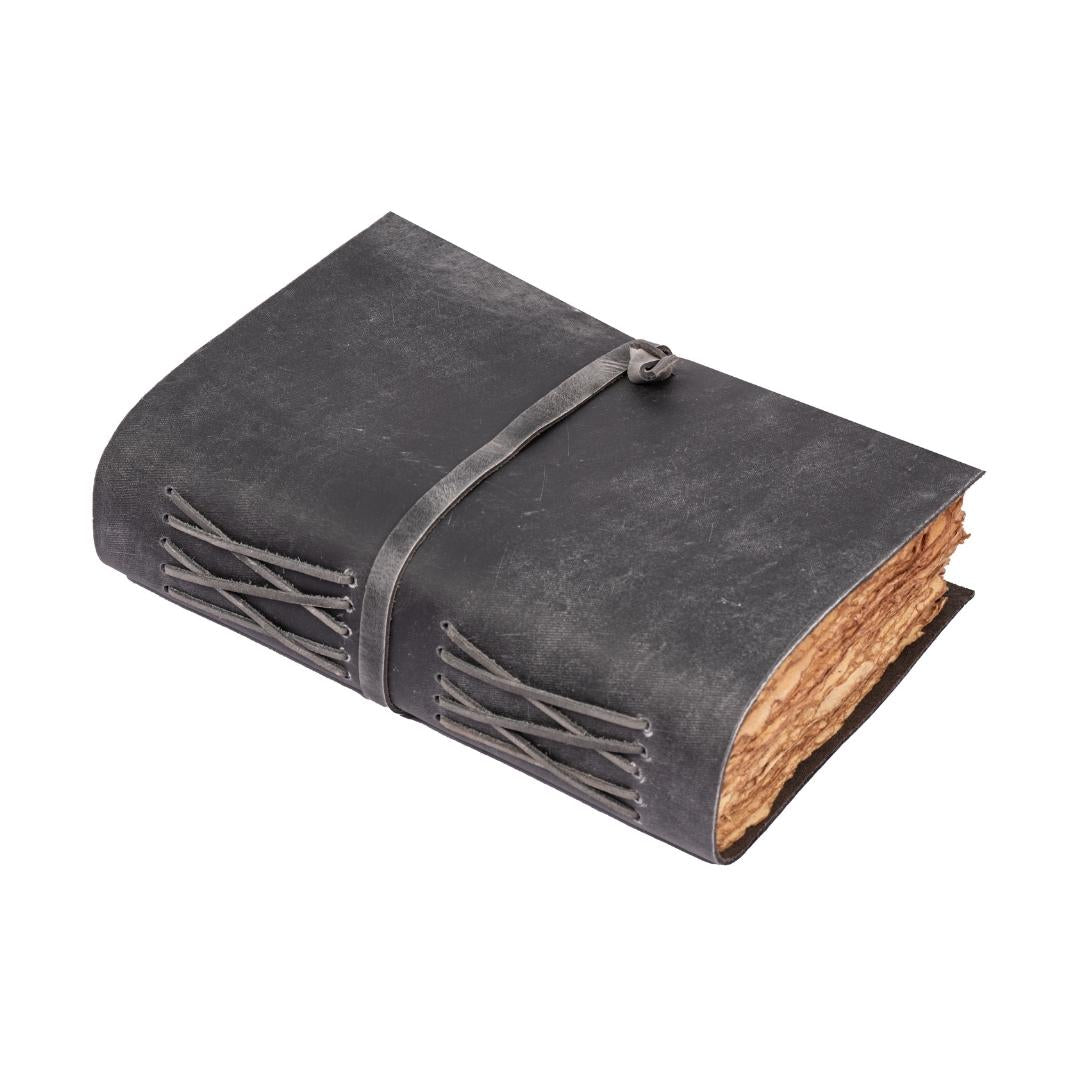 Leather Village grey antique leather bound journal
