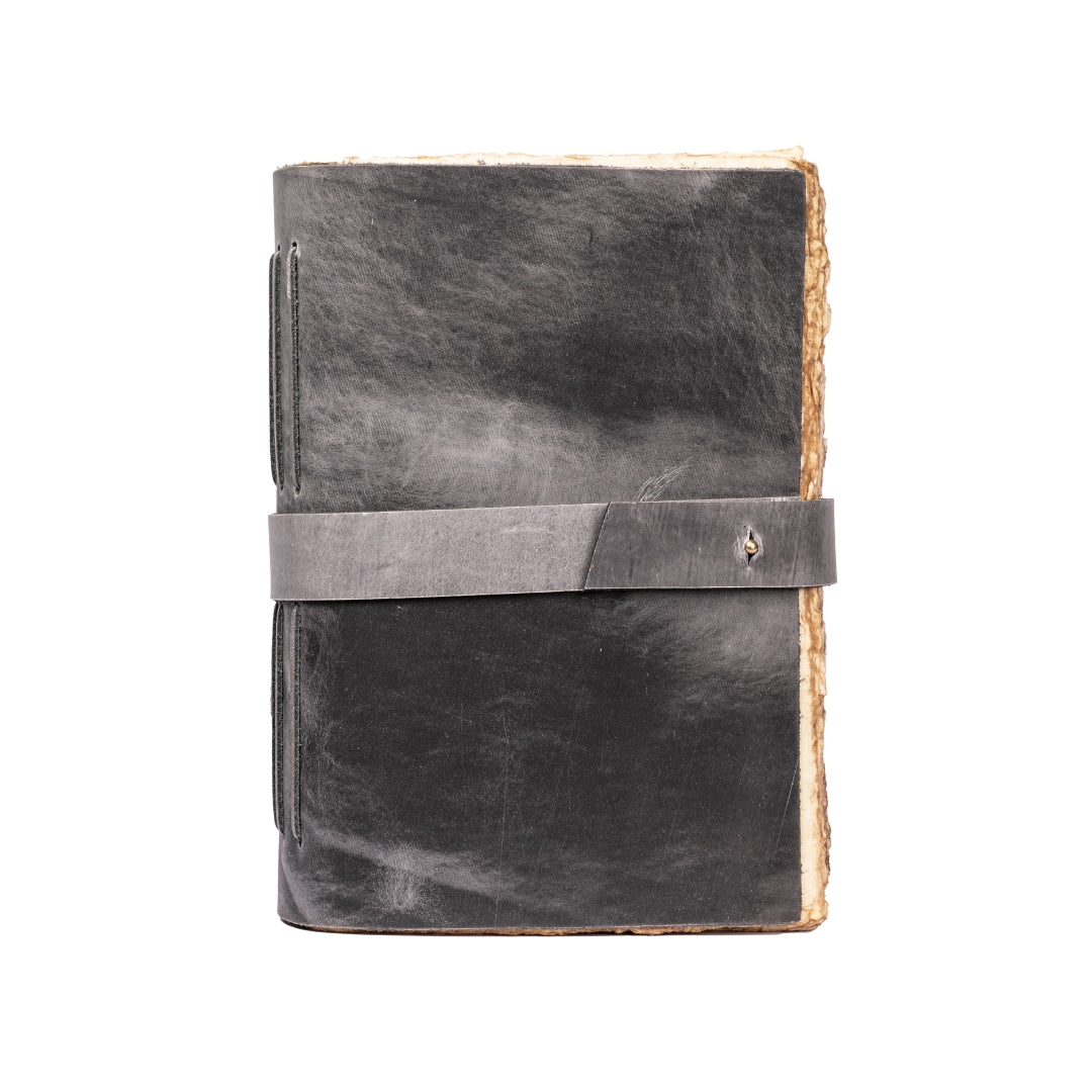 Leather Village grey deckle edge notebook