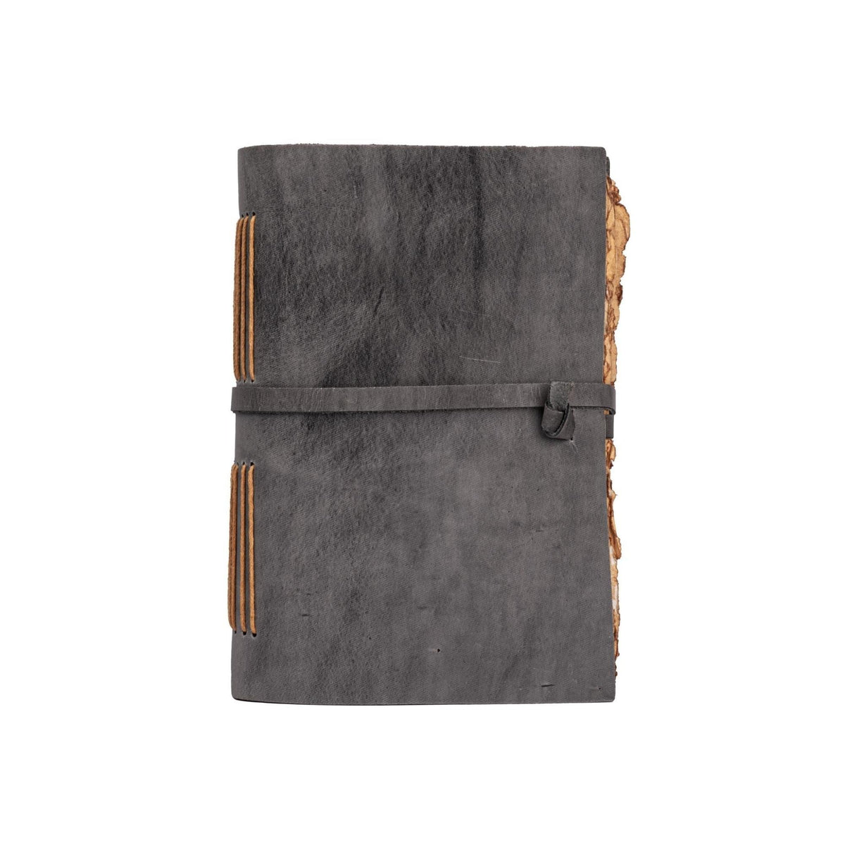 Leather Village grey  colour handmade  leather journal with strap