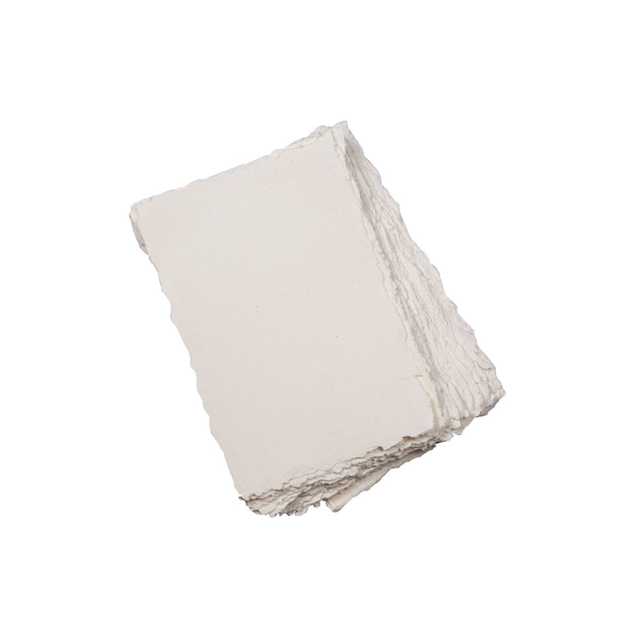 Watercolor Paper - Mixed Media Watercolor Paper - 200 GSM Thick Deckle Edge Virgin Cotton Handmade Paper - White Toned
