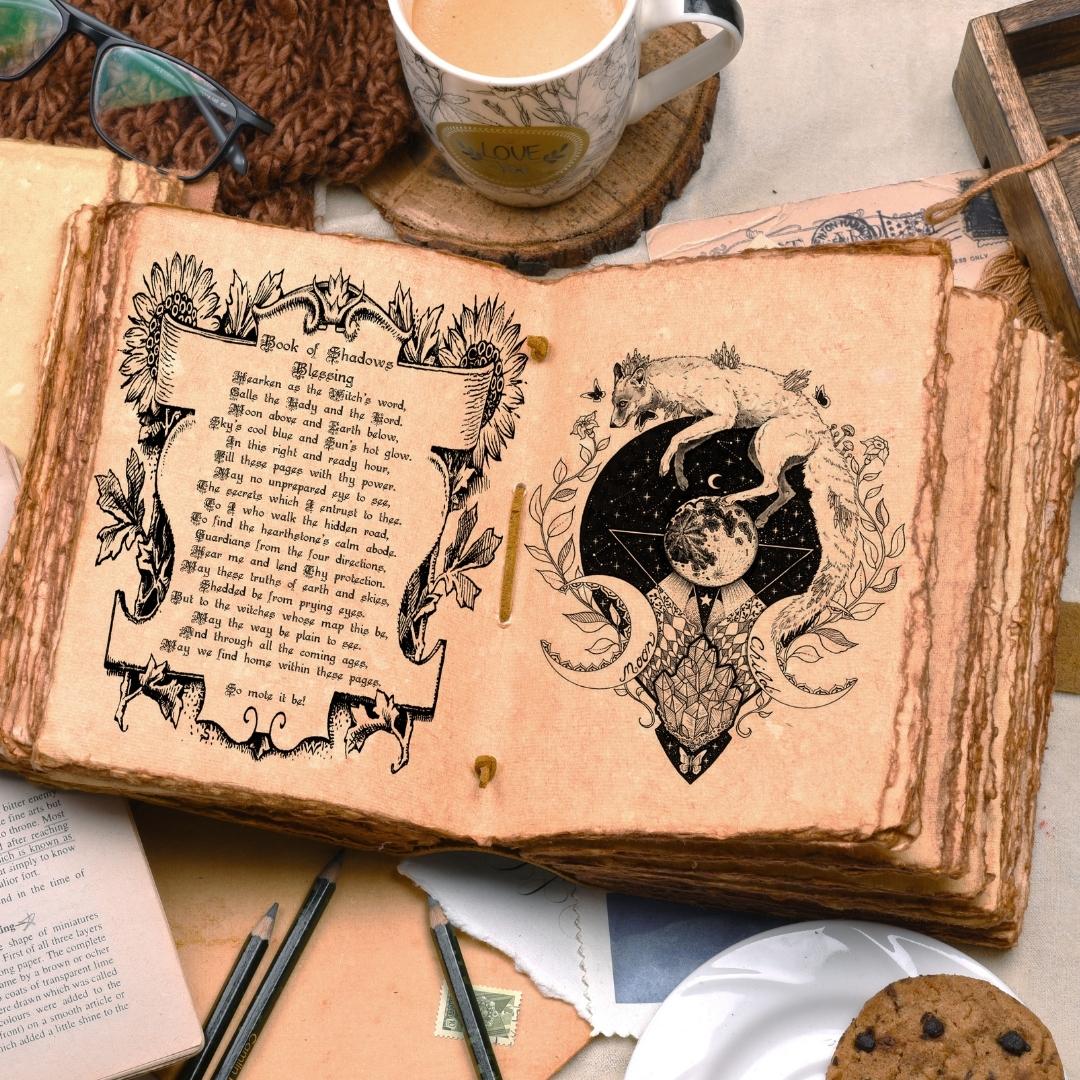 Leather Village blue deckle edge journal pages