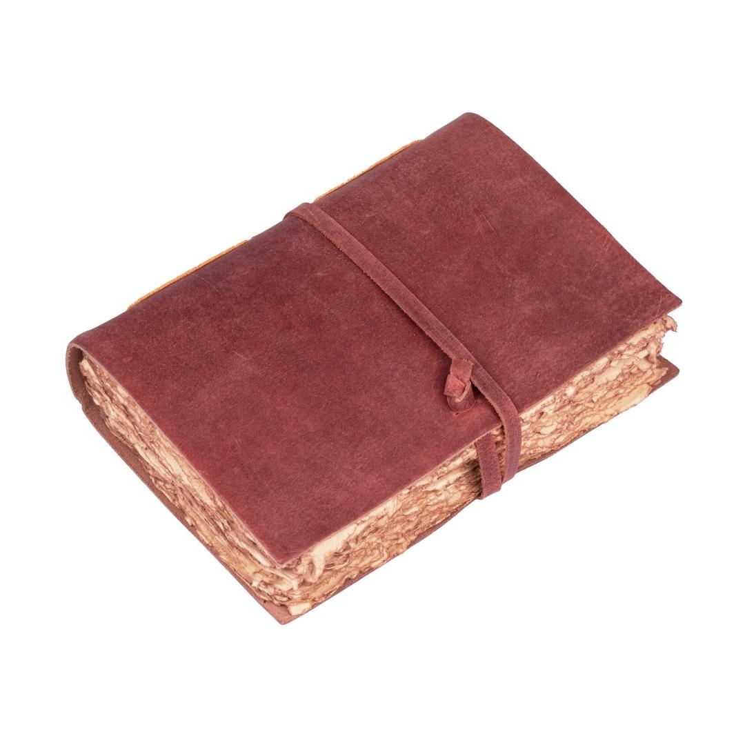 Leather Village red antique leather bound journal 