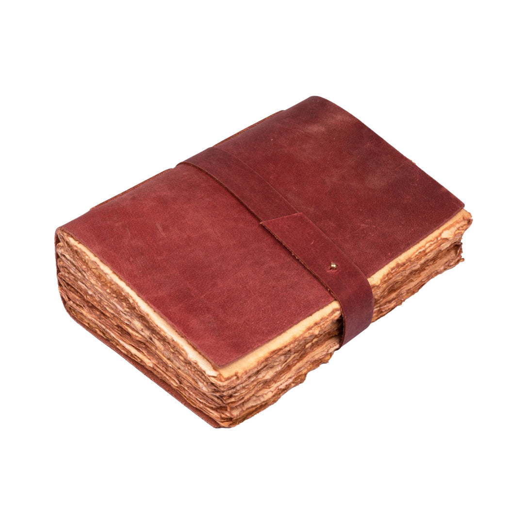 Leather Village red deckle edge diary