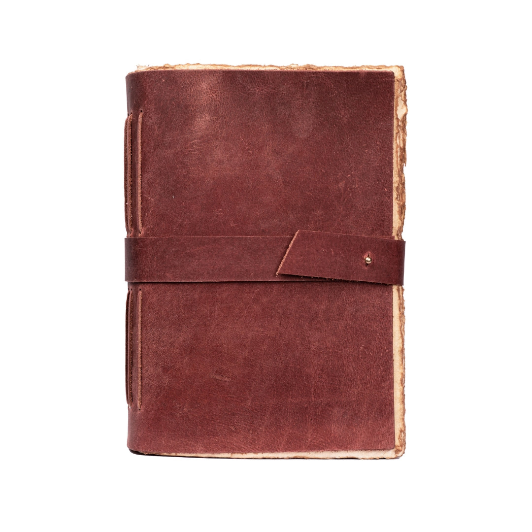 Leather Village red deckle edge notebook