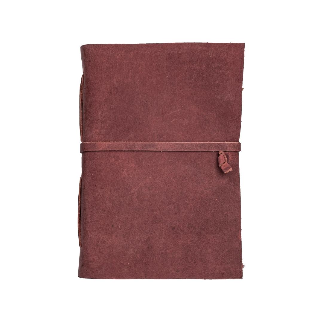 Leather Village red antique handmade leather bound journal 