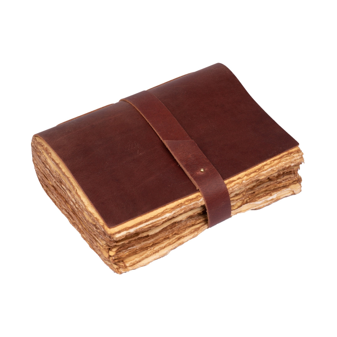 Leather Village rust deckle edge journal