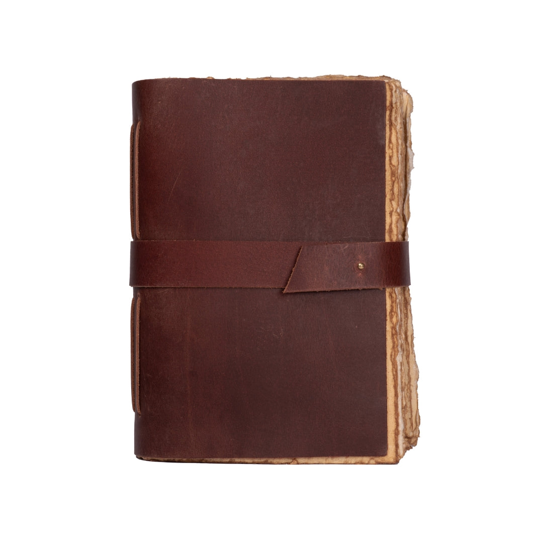 Leather Village rust deckle edge notebook