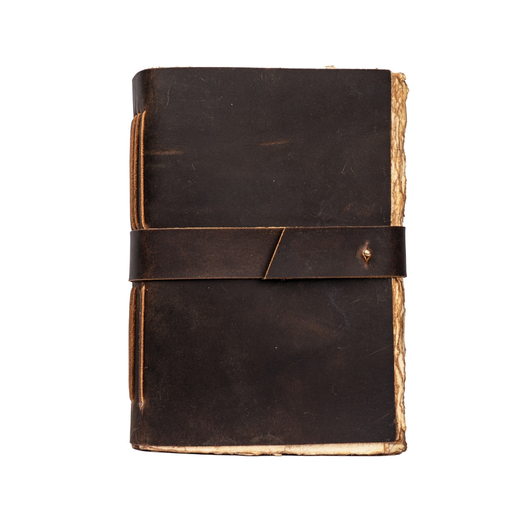 Leather Village dark brown deckle edge notebook
