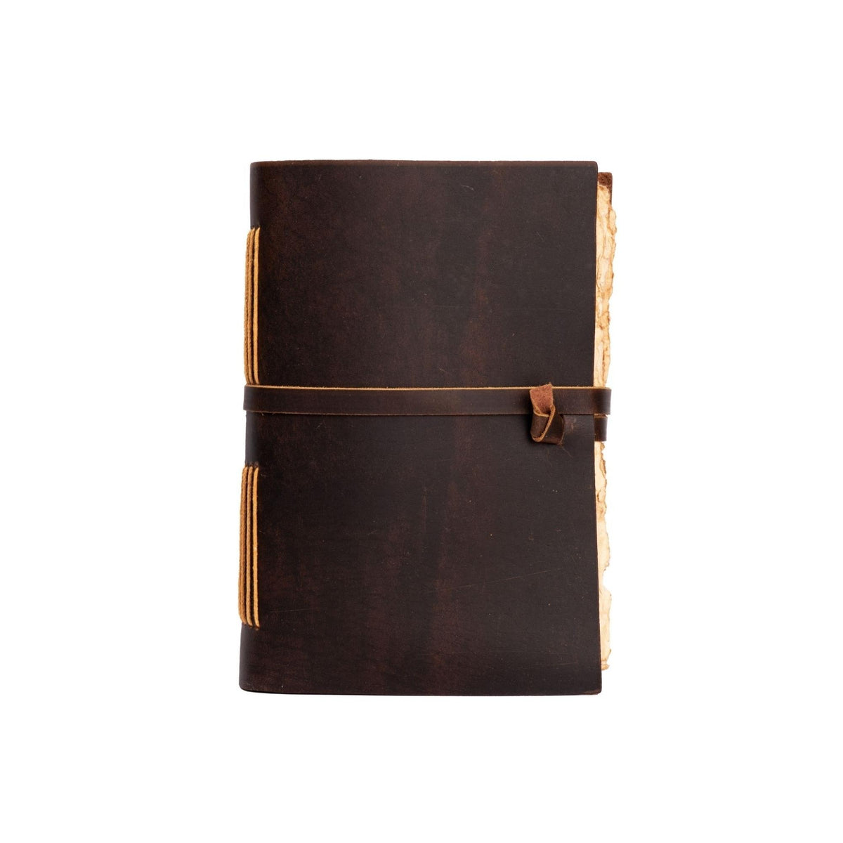 Leather Village chocolate brown colour leather journal with strap