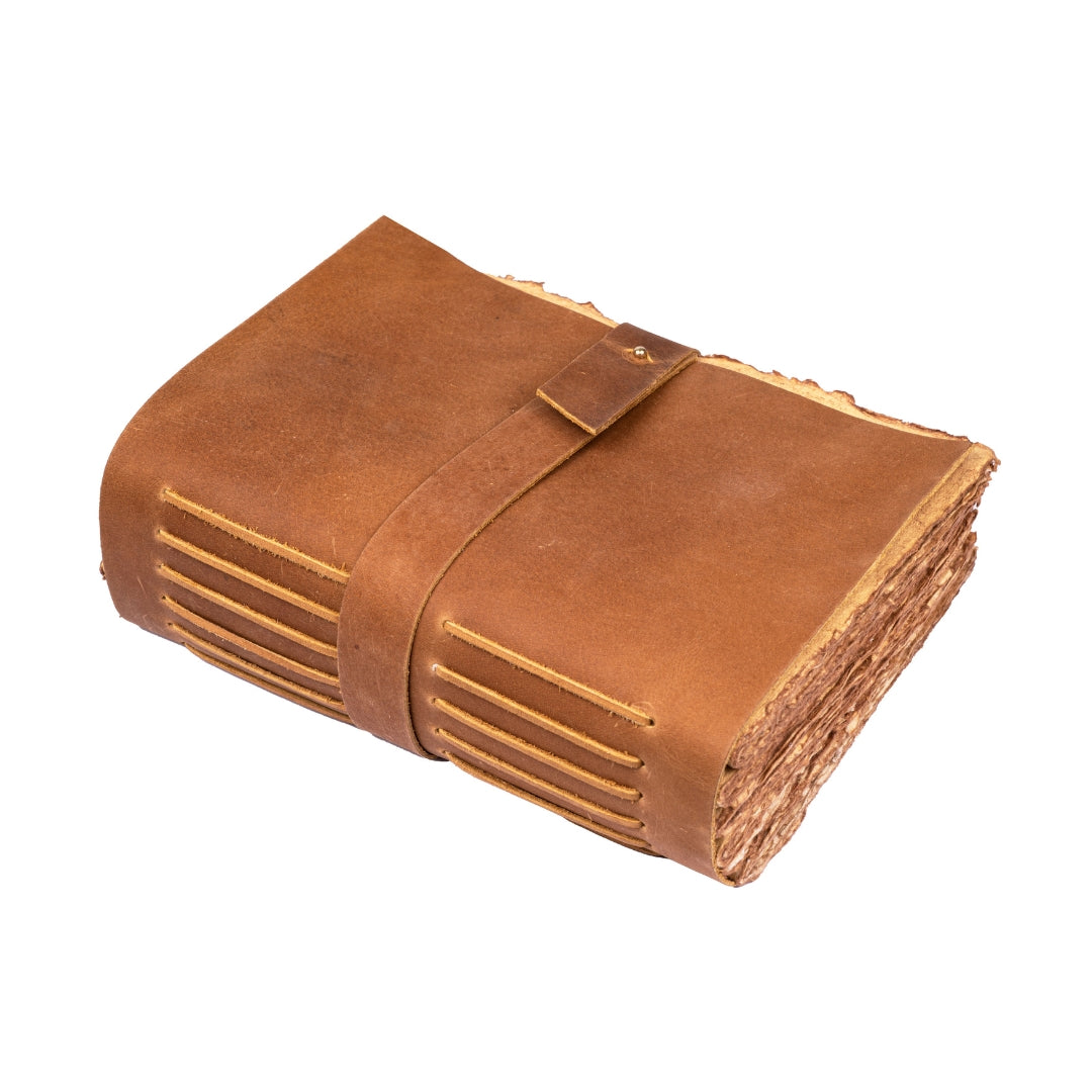 Leather Village tan handmade deckle edge journal