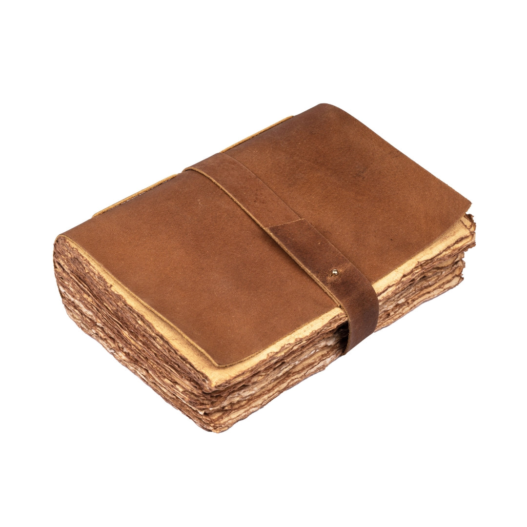 Leather Village tan handmade deckle edge diary