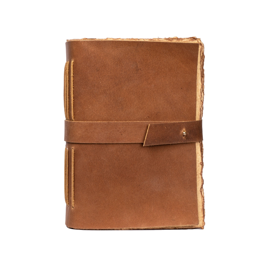 Leather Village tan handmade deckle edge notebook
