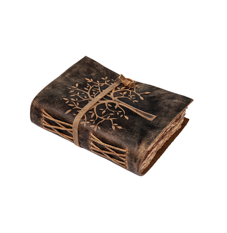 TREE OF LIFE LEATHER BOUND JOURNAL - ANTIQUE DECKLE EDGE PAGES – Leather  Village