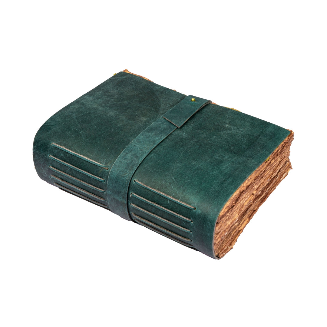 Leather Village turquoise handmade deckle edge journal