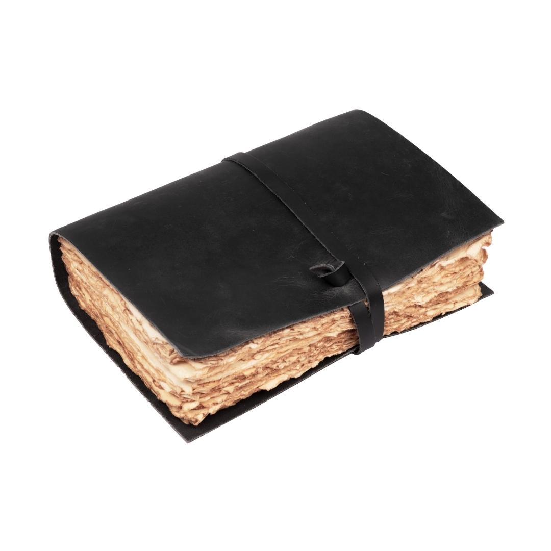 Leather Village black antique handmade leather bound diary