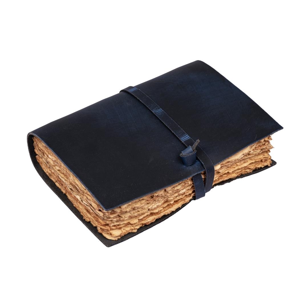 Leather Village blue antique handmade leather bound journal 