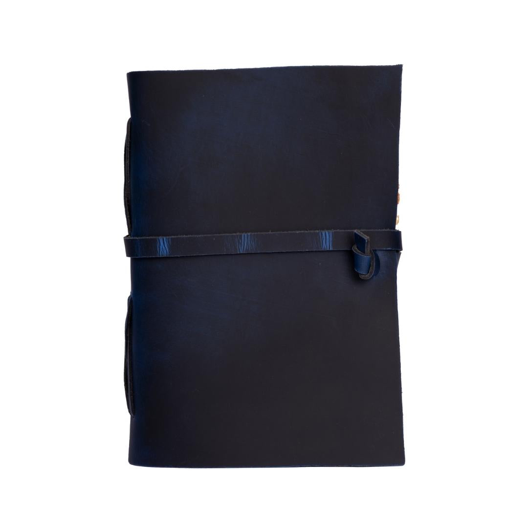 Leather Village blue antique leather bound diary