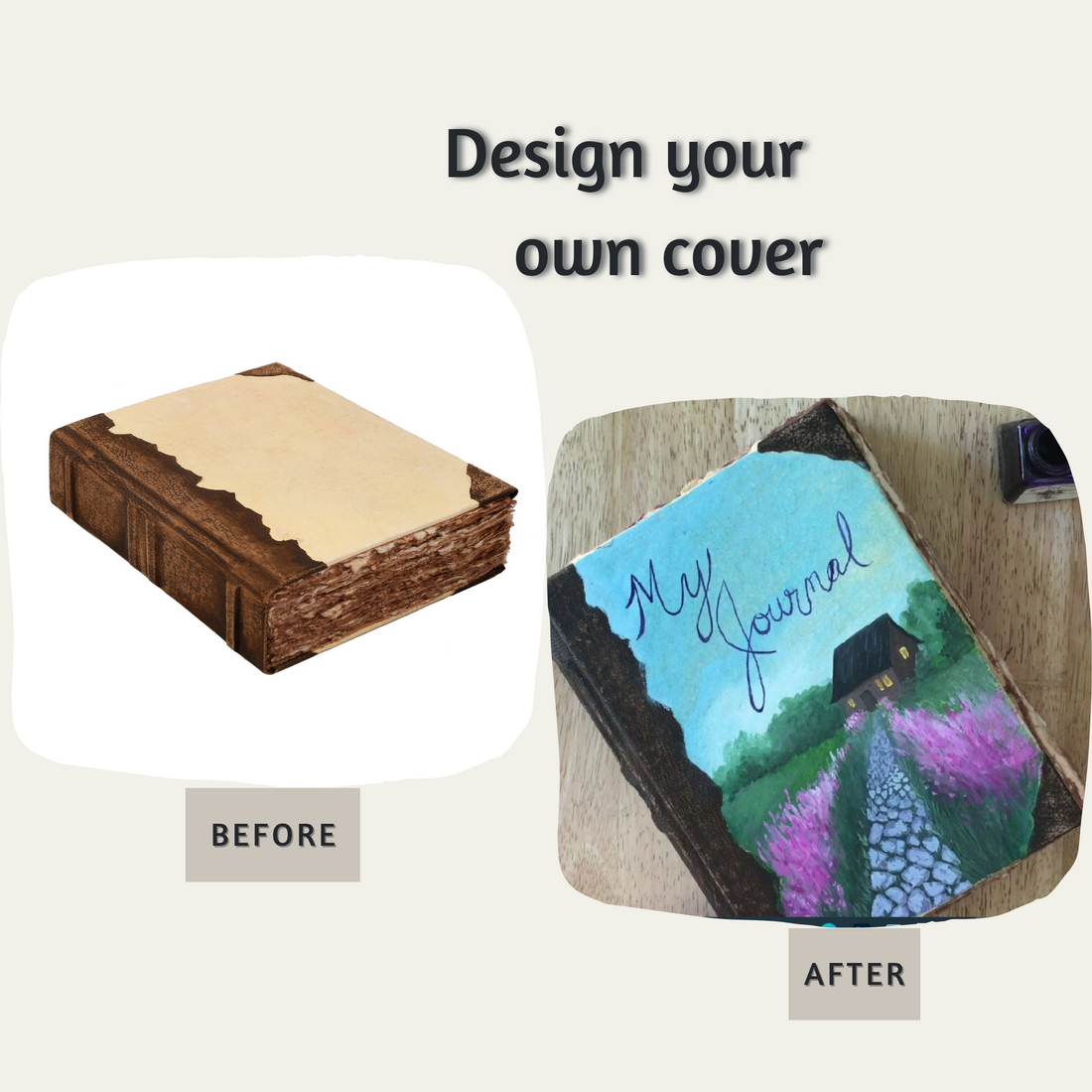 VINTAGE JOURNAL - HANDMADE ANTIQUE DECKLE EDGES PAPER