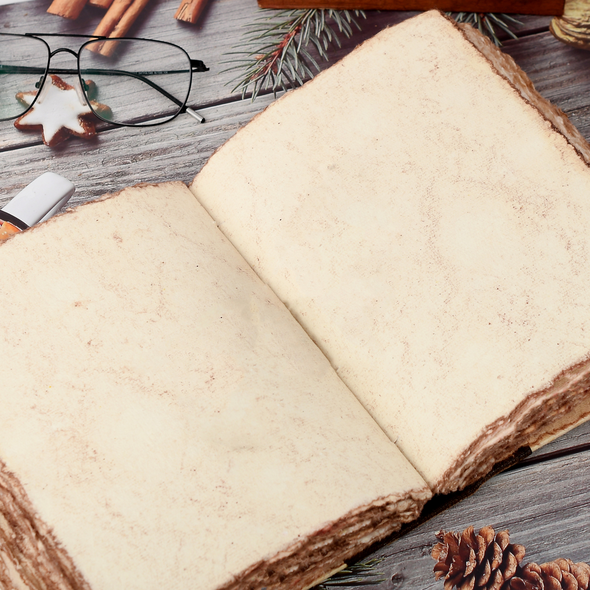 VINTAGE JOURNAL - HANDMADE ANTIQUE DECKLE EDGES PAPER